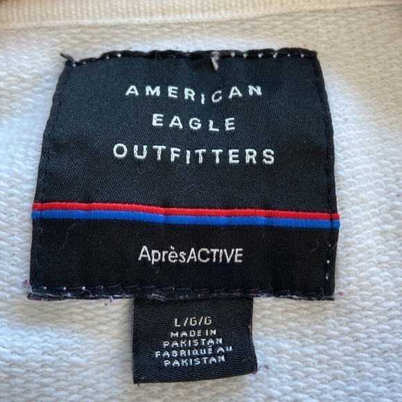 𝅺american Eagle Colour-Blocked Sweatshirt Red White Navy Size Large - Picture 3 of 9